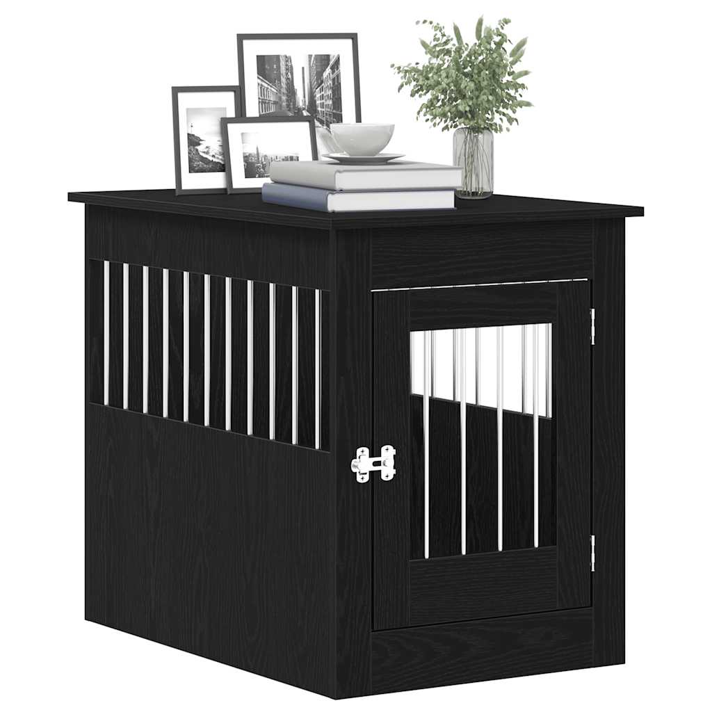 Dog Crate Furniture Black Oak 80x55x68 cm Engineered Wood