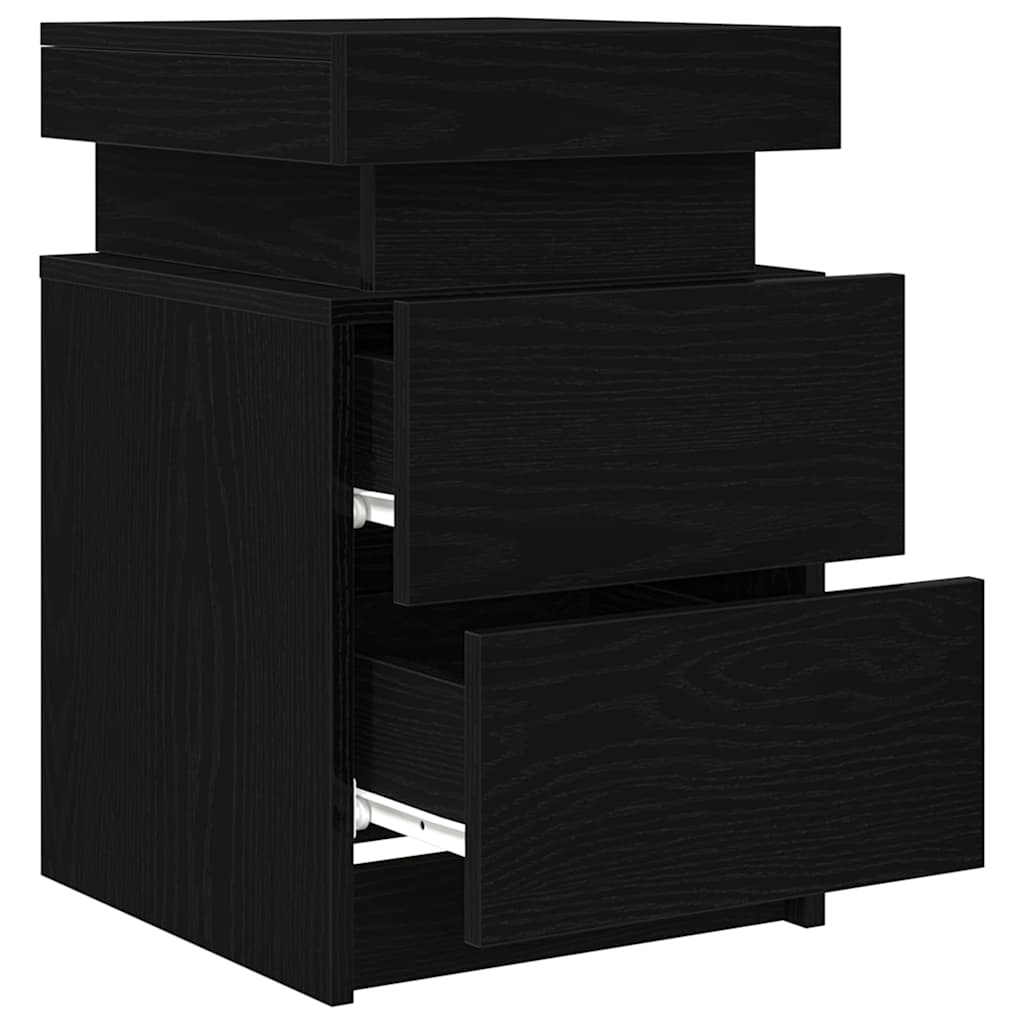 Bedside Cabinet Black oak 35 x 39 x 55 cm Engineered Wood