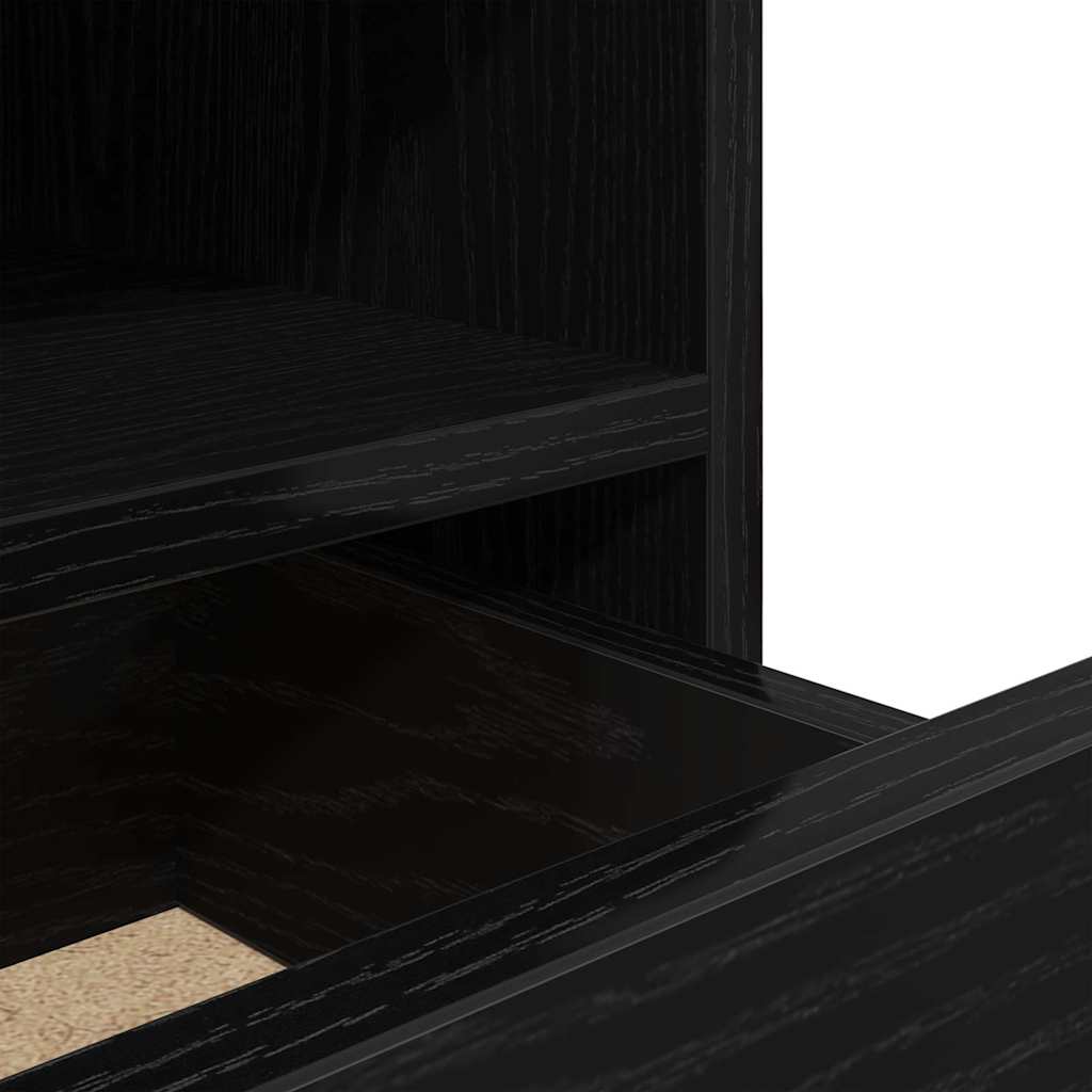 Bedside Cabinet Black oak 40 x 39 x 48.5 cm Engineered wood