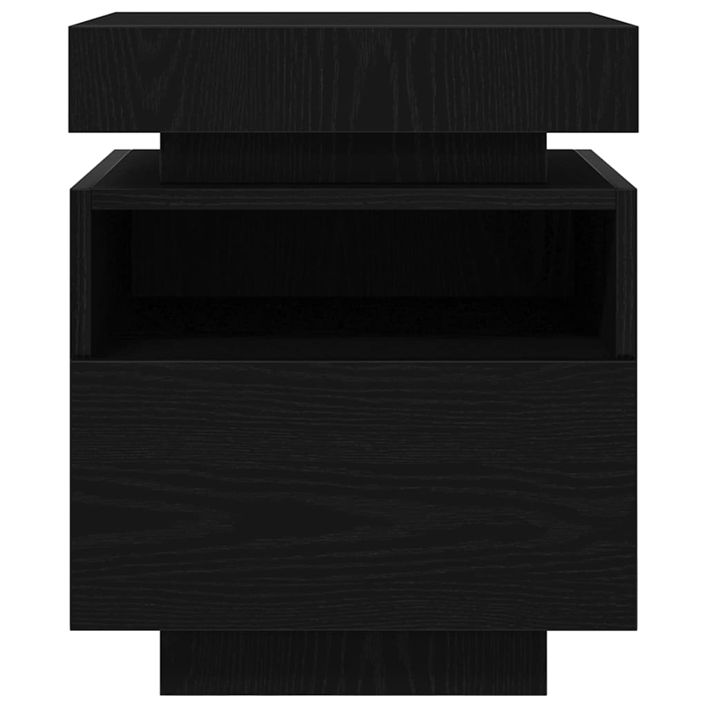 Bedside Cabinet Black oak 40 x 39 x 48.5 cm Engineered wood