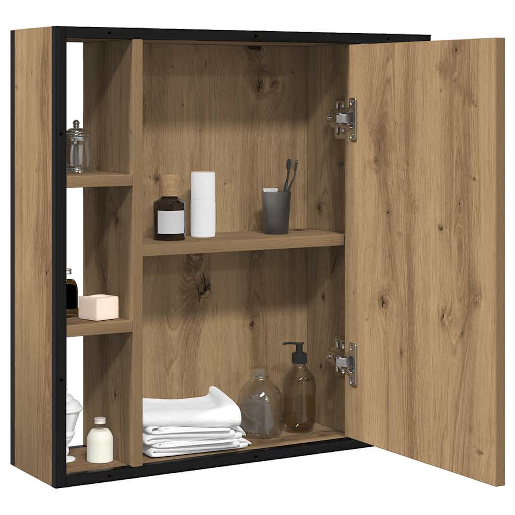 Bathroom Mirror Cabinet Artisan Oak 60x16x60 cm Engineered Wood