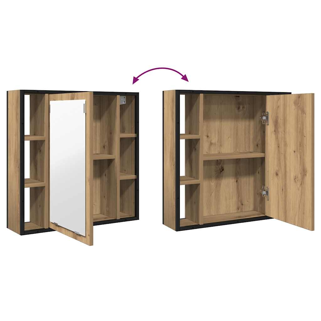Bathroom Mirror Cabinet Artisan Oak 60x16x60 cm Engineered Wood