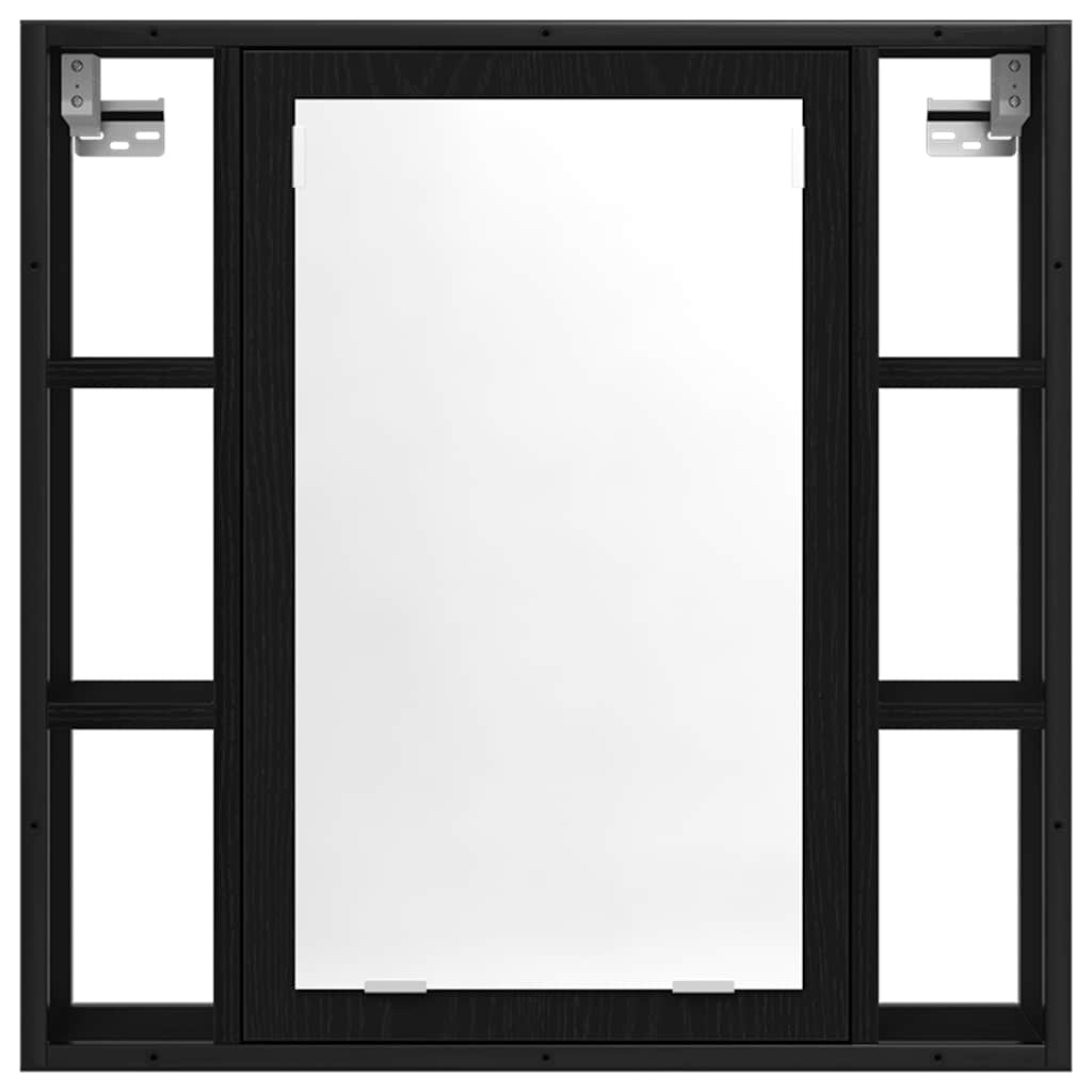 Bathroom Mirror Cabinet Black Oak 60x16x60 cm Engineered Wood
