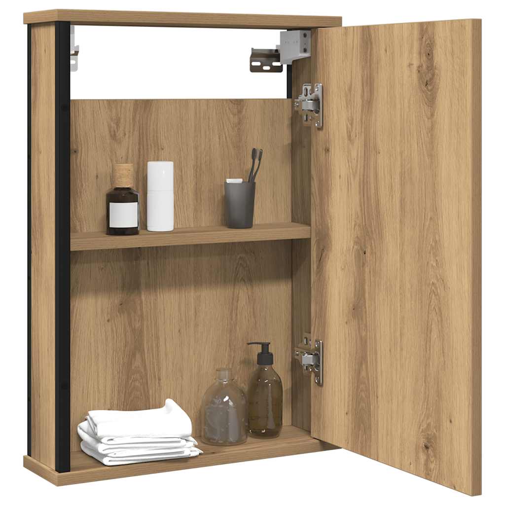 Bathroom Mirror Cabinet Artisan Oak 42x12x60 cm Engineered Wood