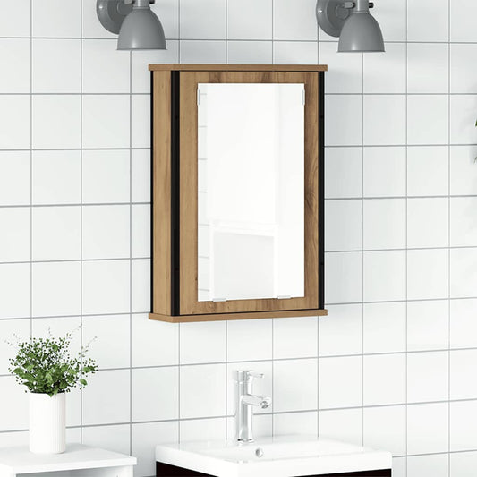 Bathroom Mirror Cabinet Artisan Oak 42x12x60 cm Engineered Wood