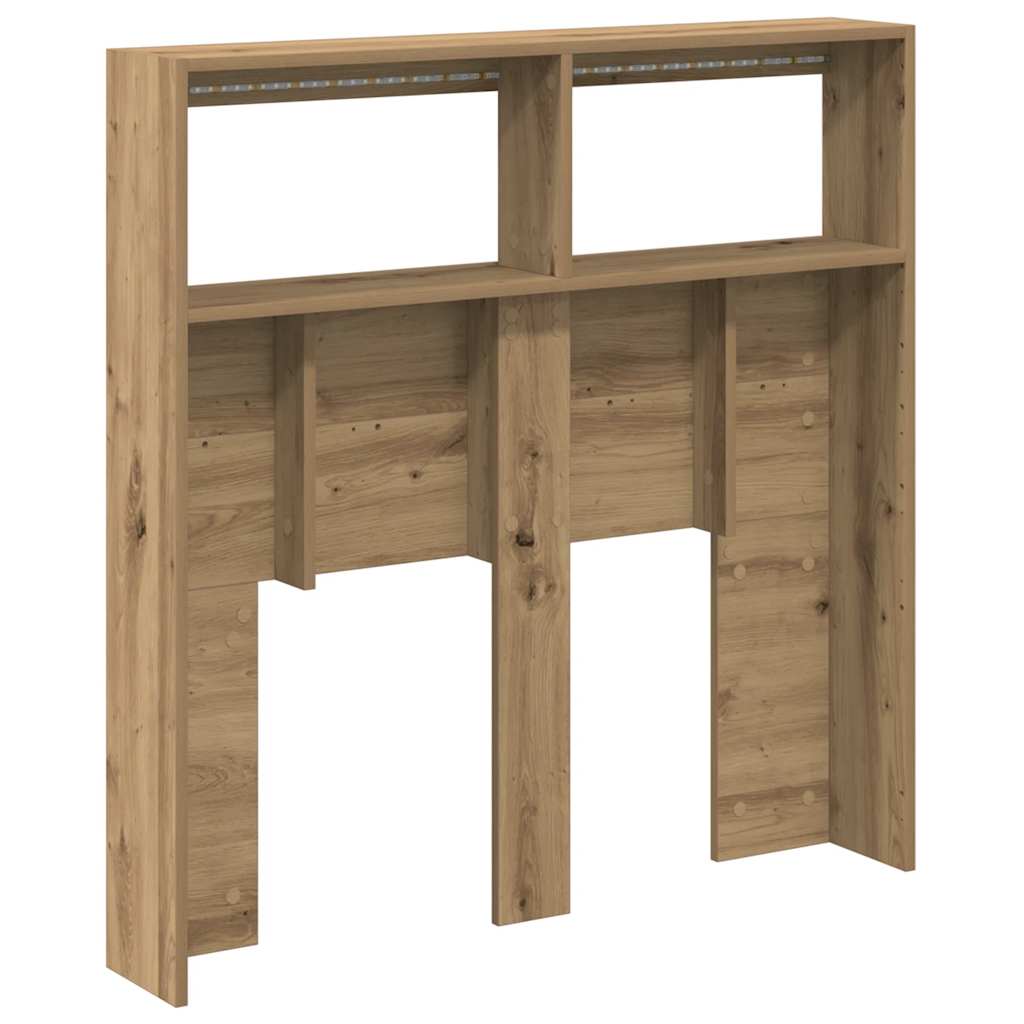Headboard Cabinet with LED Artisan Oak 100x17x102 cm
