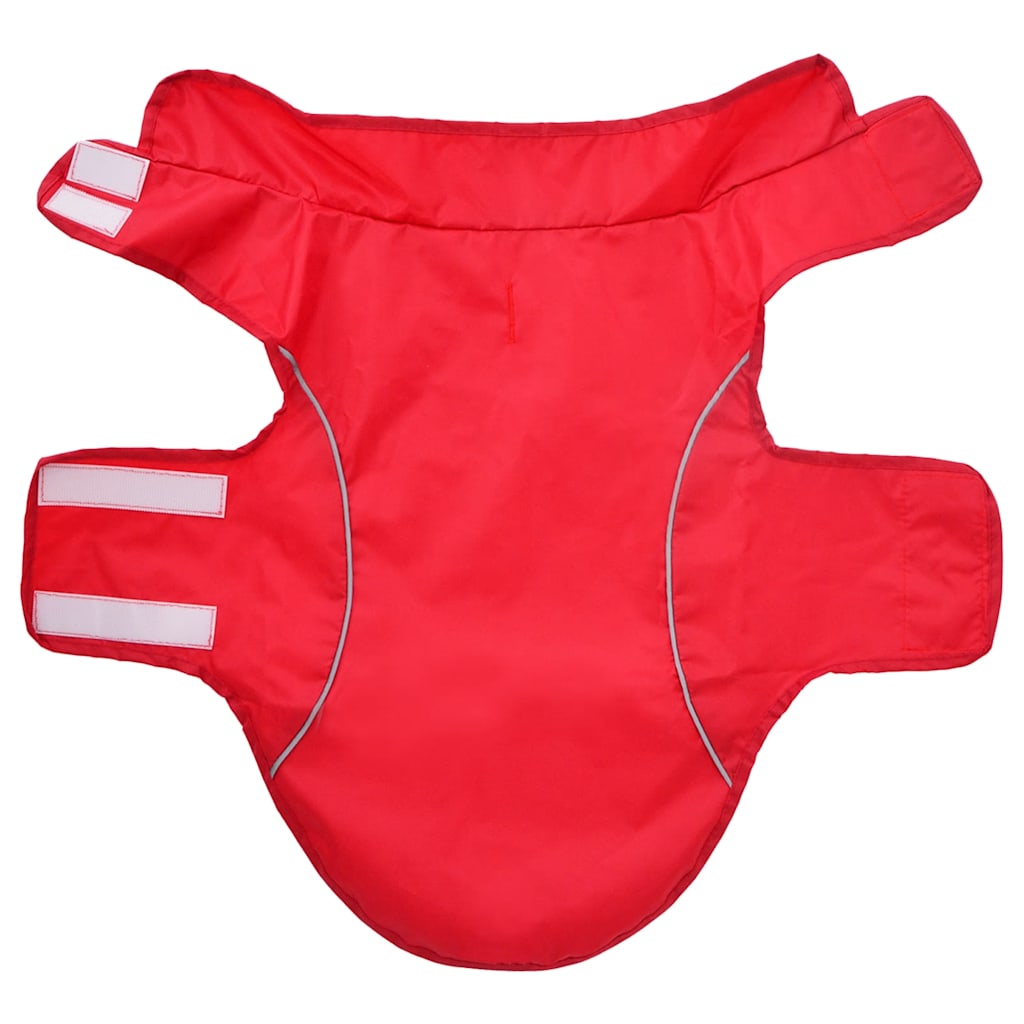 Dog Raincoat with Reflective Strips Polyester Red XXS
