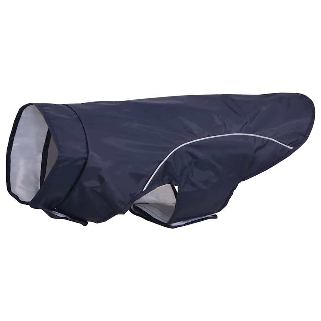 Dog Raincoat with Reflective Strips Polyester Navy Blue 2XL