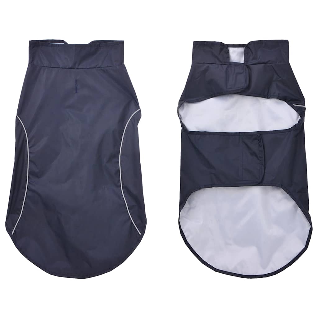 Dog Raincoat with Reflective Strips Polyester Navy Blue 2XL