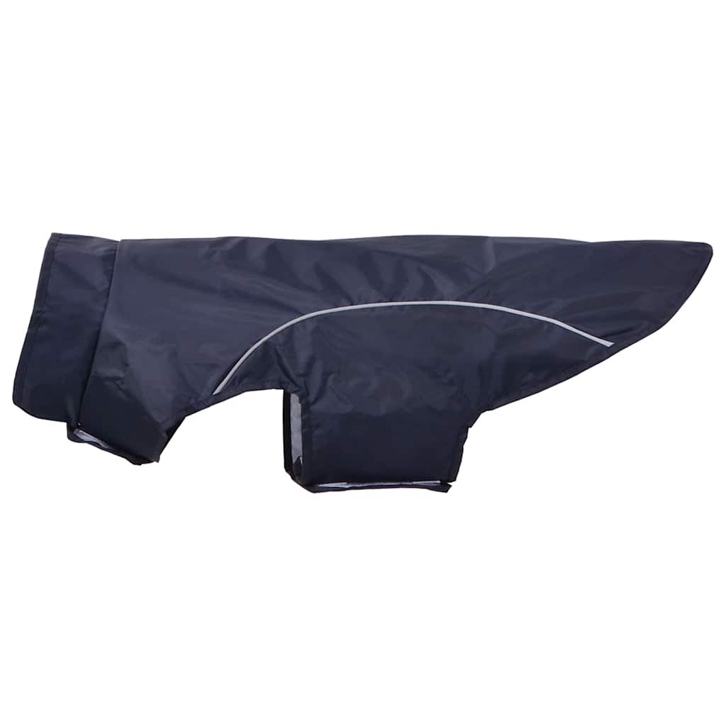 Dog Raincoat with Reflective Strips Polyester Navy Blue 2XL