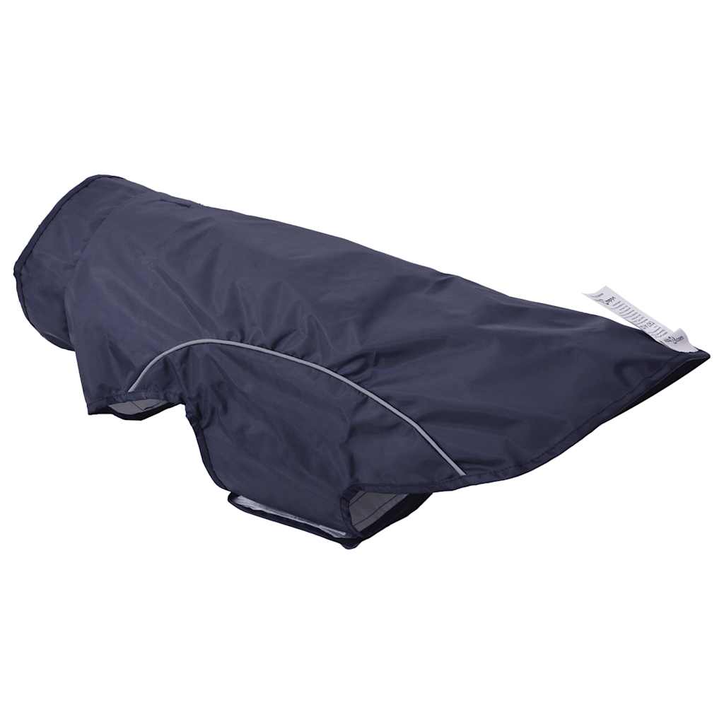 Dog Raincoat with Reflective Strips Polyester Navy Blue 2XL