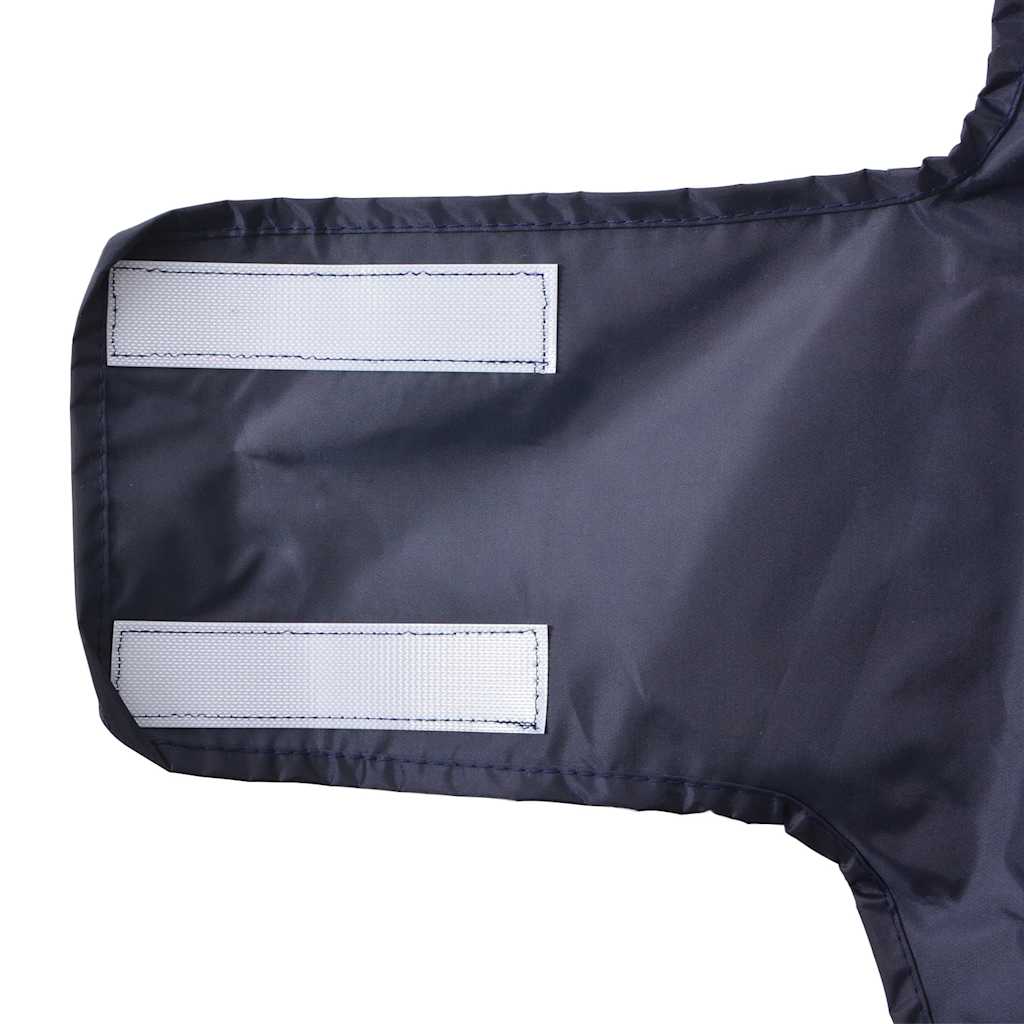 Dog Raincoat with Reflective Strips Polyester Navy Blue 2XL