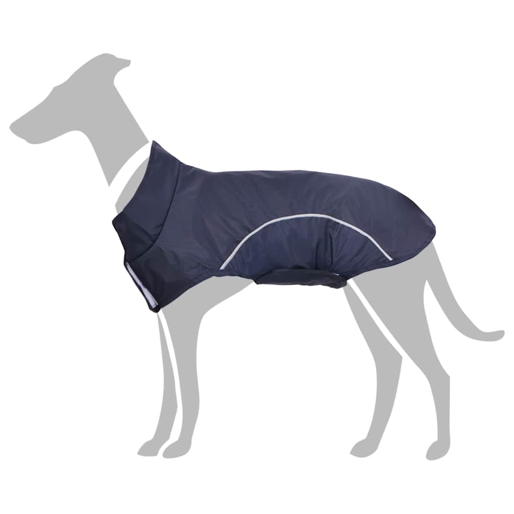 Dog Raincoat with Reflective Strips Polyester Navy Blue 2XL