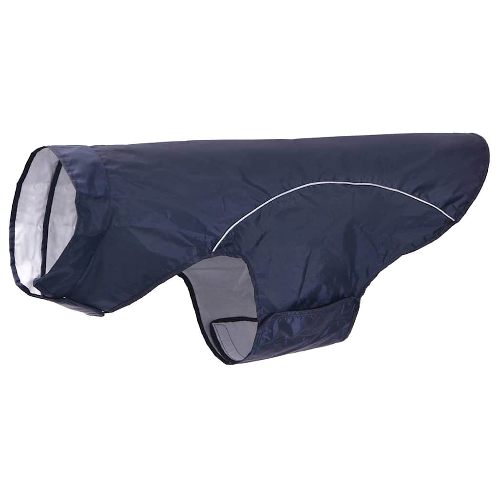 Dog Raincoat with Reflective Strips Polyester Navy Blue 3XL