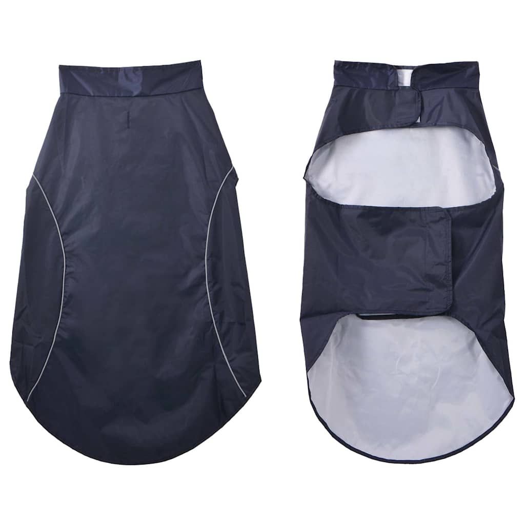 Dog Raincoat with Reflective Strips Polyester Navy Blue 3XL