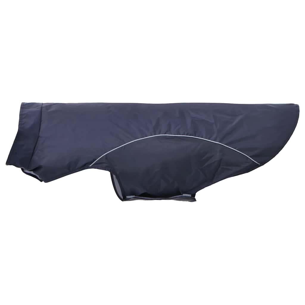 Dog Raincoat with Reflective Strips Polyester Navy Blue 3XL