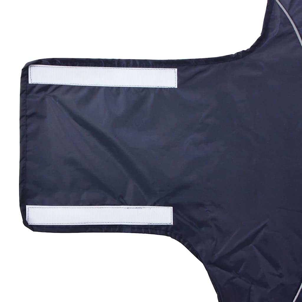 Dog Raincoat with Reflective Strips Polyester Navy Blue 3XL