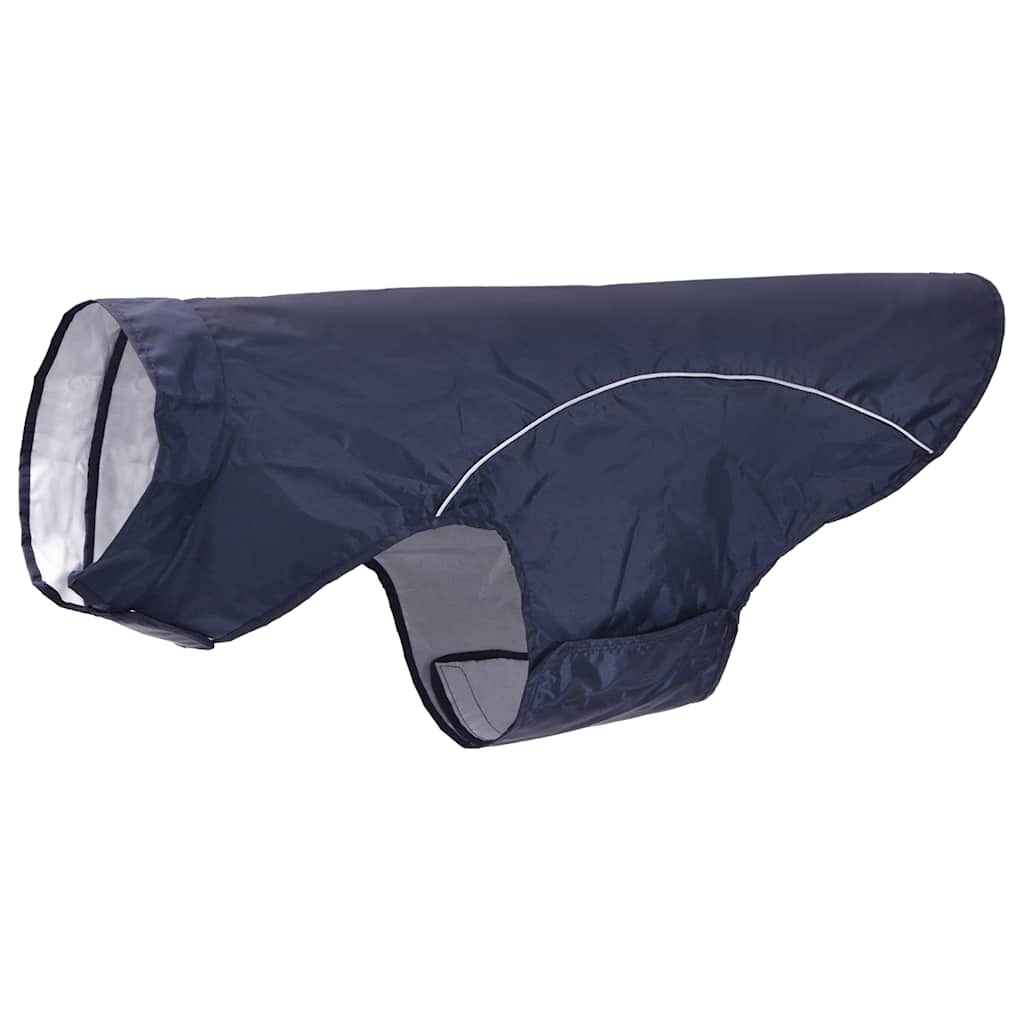 Dog Raincoat with Reflective Strips Polyester Navy Blue 4XL