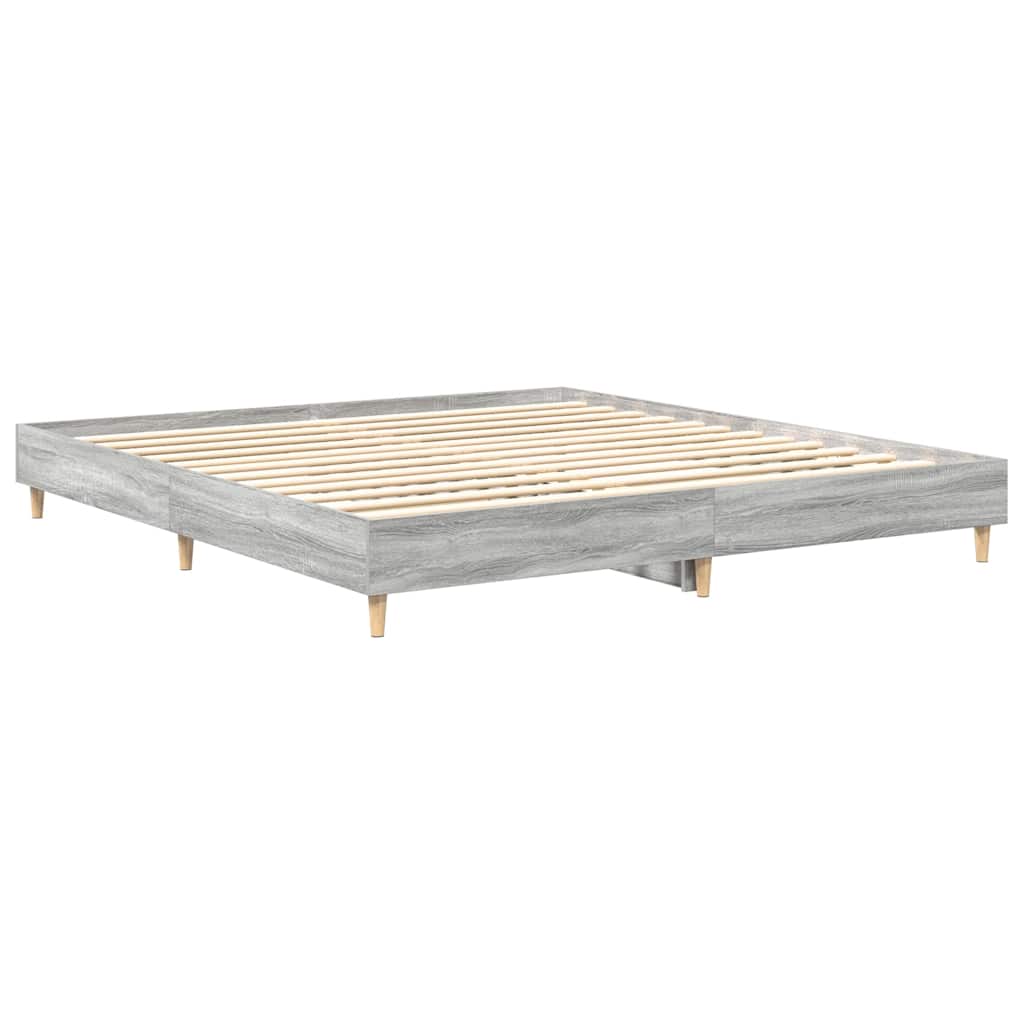 Bed Frame No Mattress Grey Sonoma 200x200 cm Engineered Wood