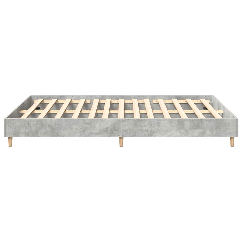 Bed Frame No Mattress Concrete Grey 150x200 cm King Size Engineered Wood
