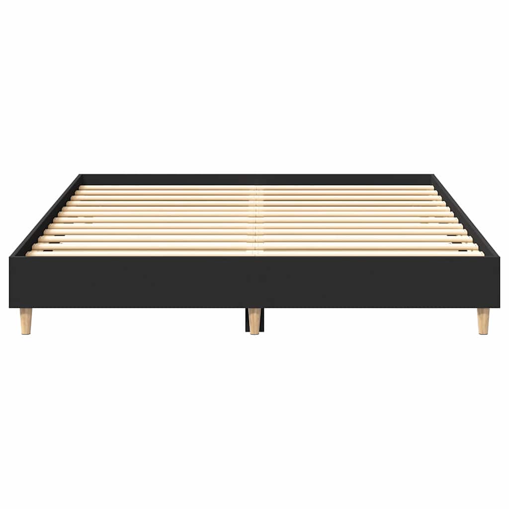 Bed Frame No Mattress Black 140x200 cm Engineered Wood