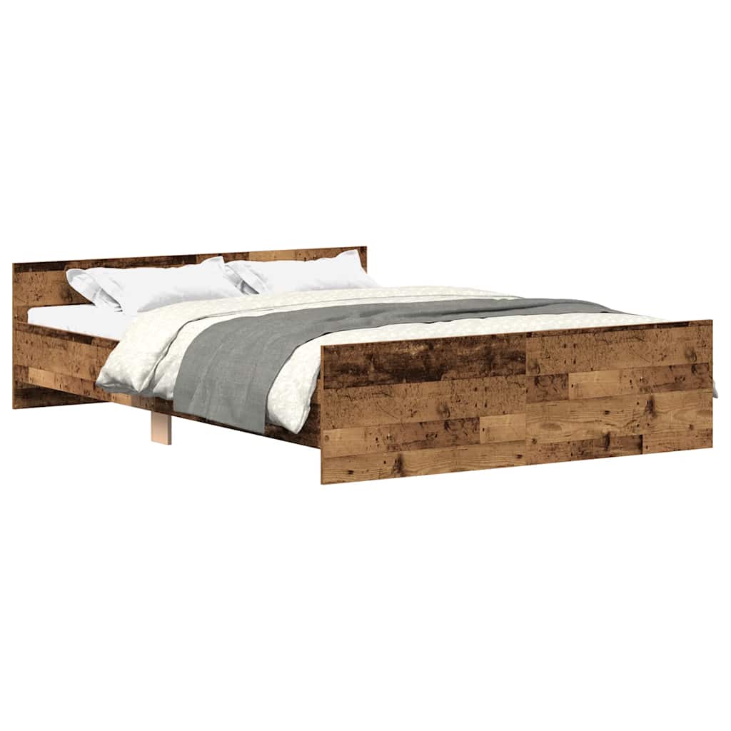 Bed Frame without Mattress Old Wood 140x200cm Engineered Wood