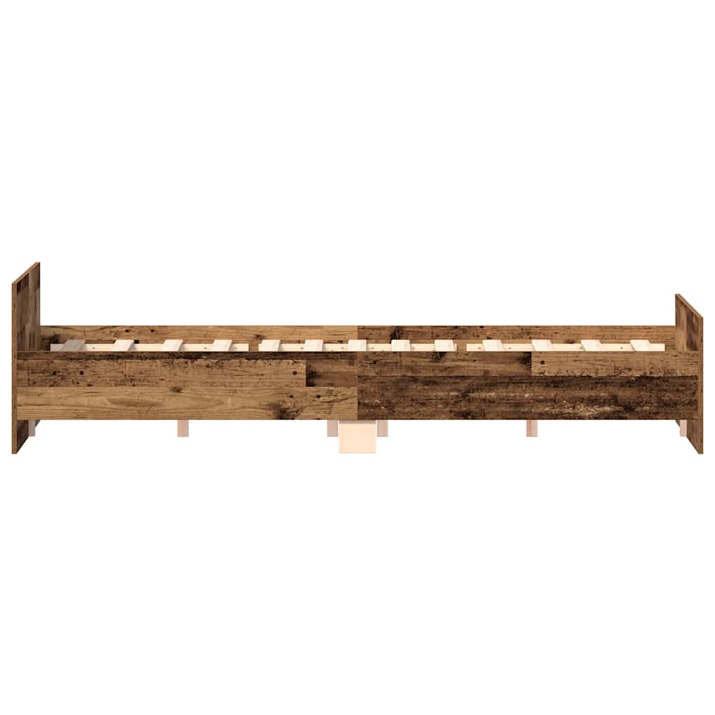 Bed Frame without Mattress Old Wood 140x200cm Engineered Wood