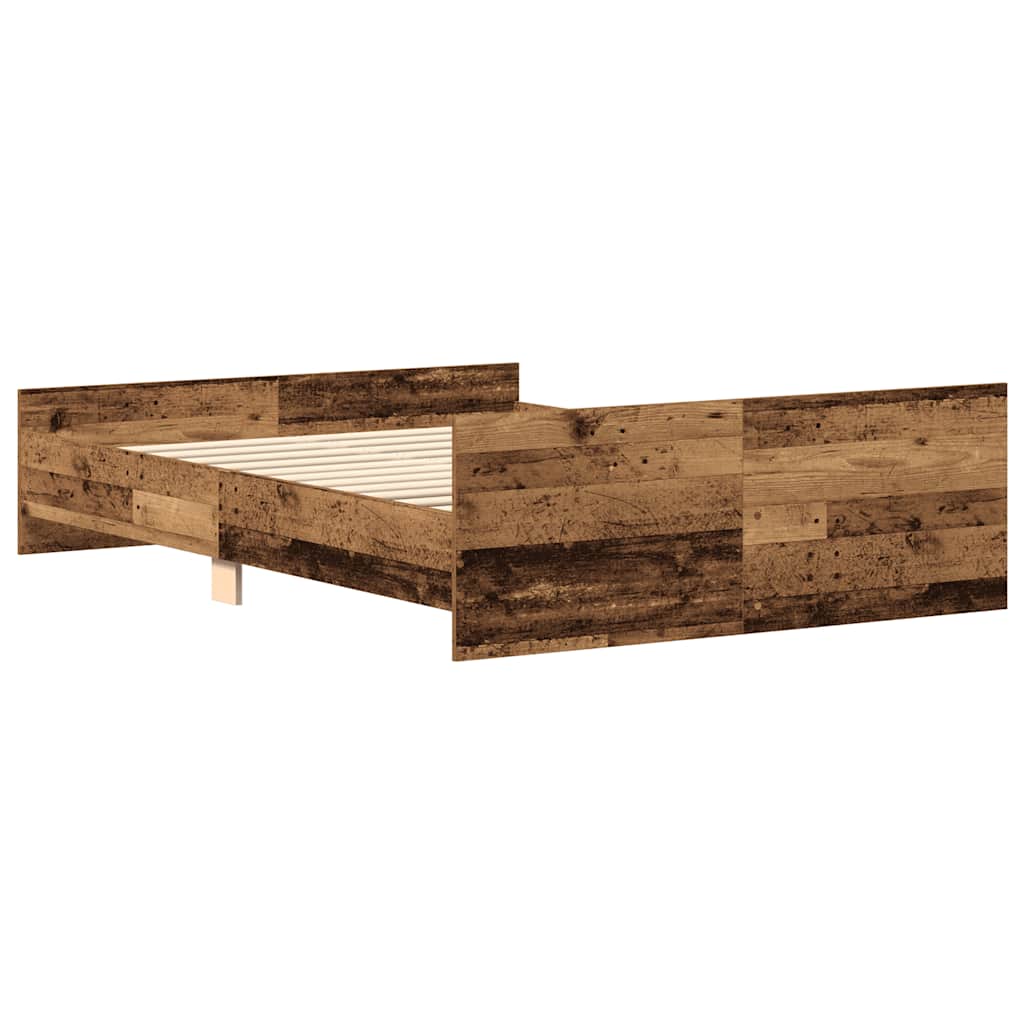 Bed Frame without Mattress Old Wood 140x200cm Engineered Wood