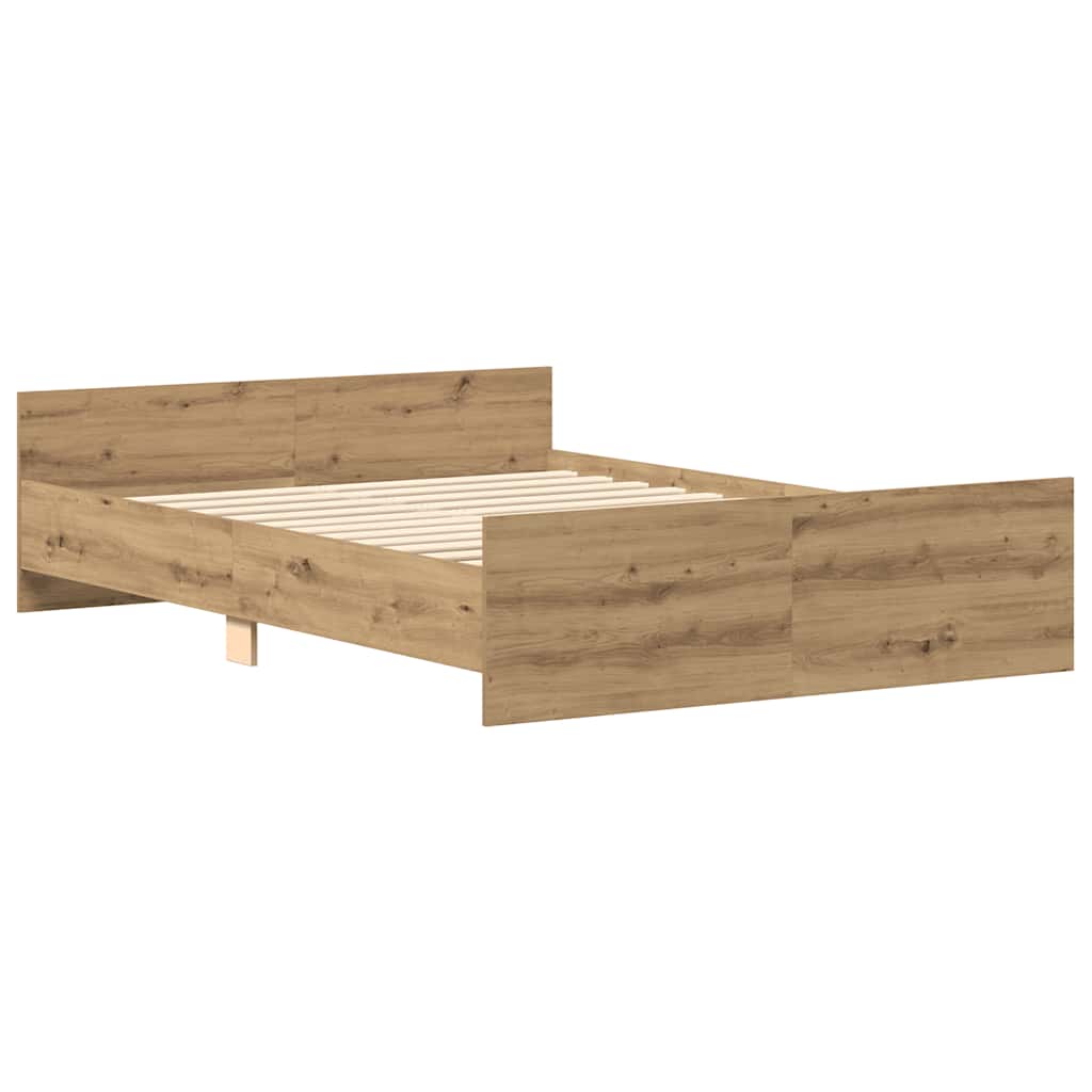 Bed Frame without Mattress Artisan Oak 140x200cm Engineered Wood