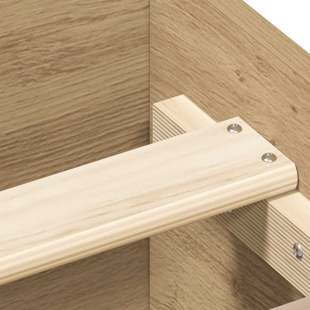 Bed Frame without Mattress Artisan Oak 140x200cm Engineered Wood