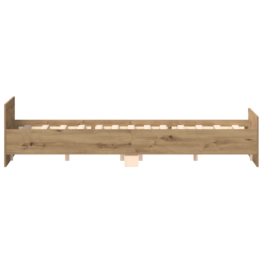 Bed Frame without Mattress Artisan Oak 140x190cm Engineered Wood