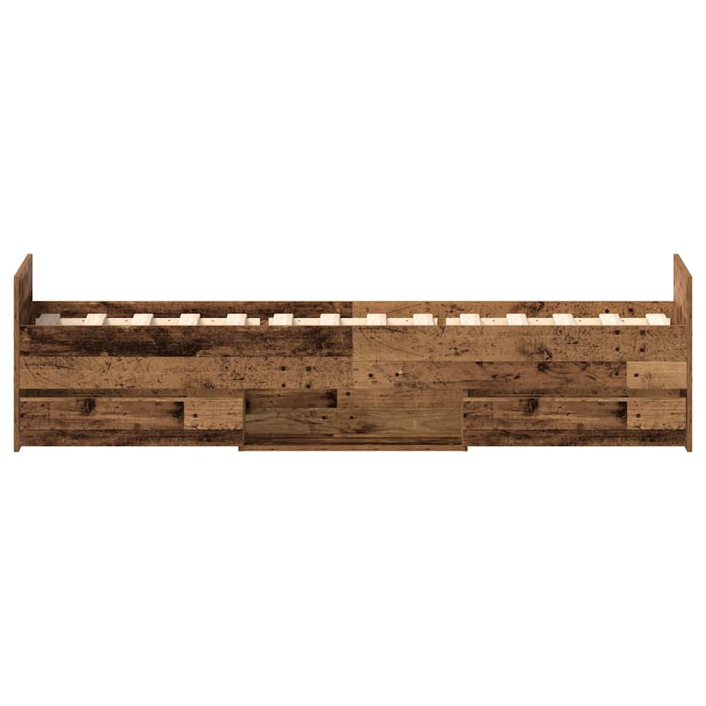 Bed Frame without Mattress Old Wood 90x200cm Engineered Wood