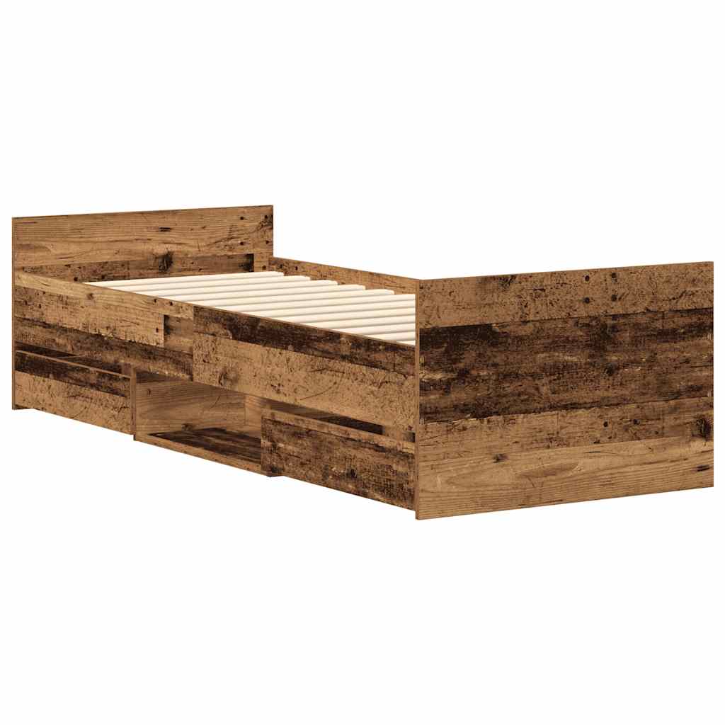 Bed Frame without Mattress Old Wood 90x200cm Engineered Wood