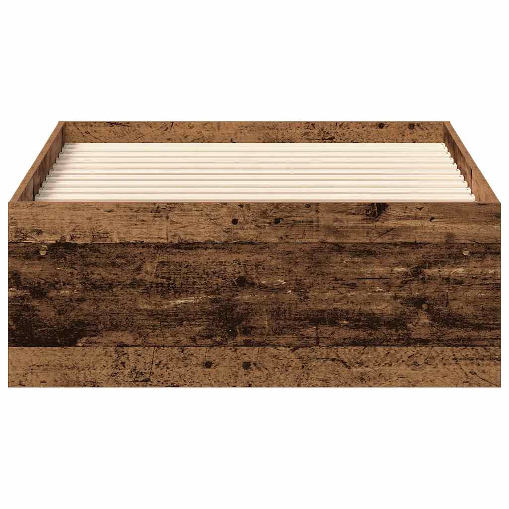 Bed Frame without Mattress Old Wood 100x200cm Engineered Wood