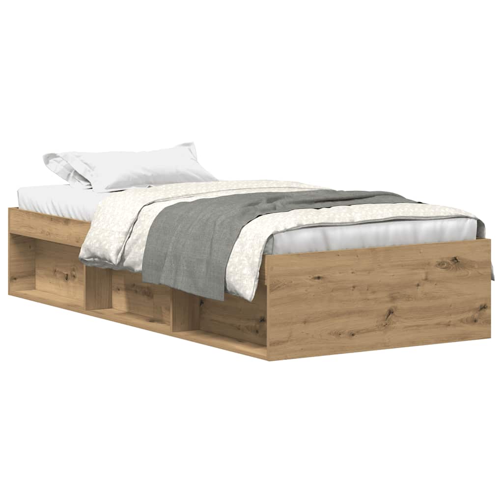 Bed Frame without Mattress Artisan Oak 90x190 cm Single Engineered Wood