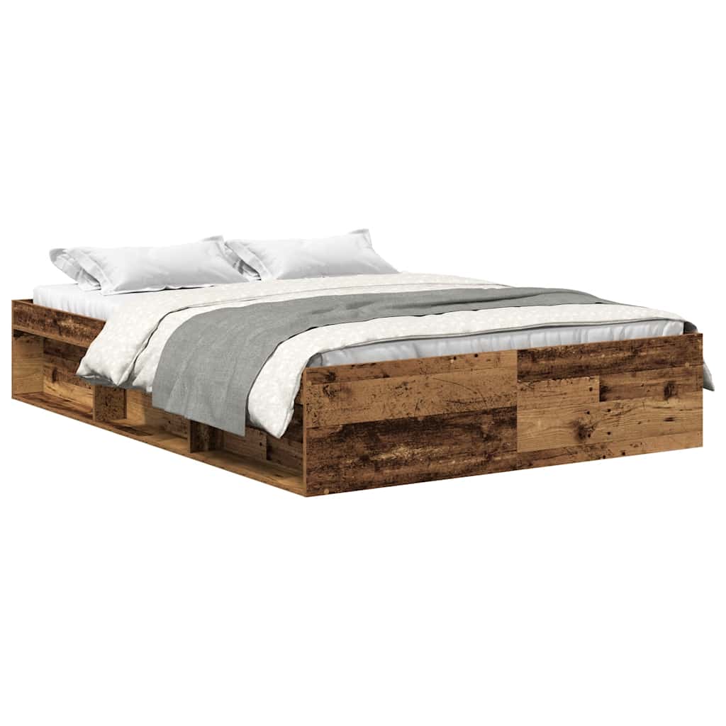 Bed Frame without Mattress Old Wood 120x190cm Small Double Engineered Wood