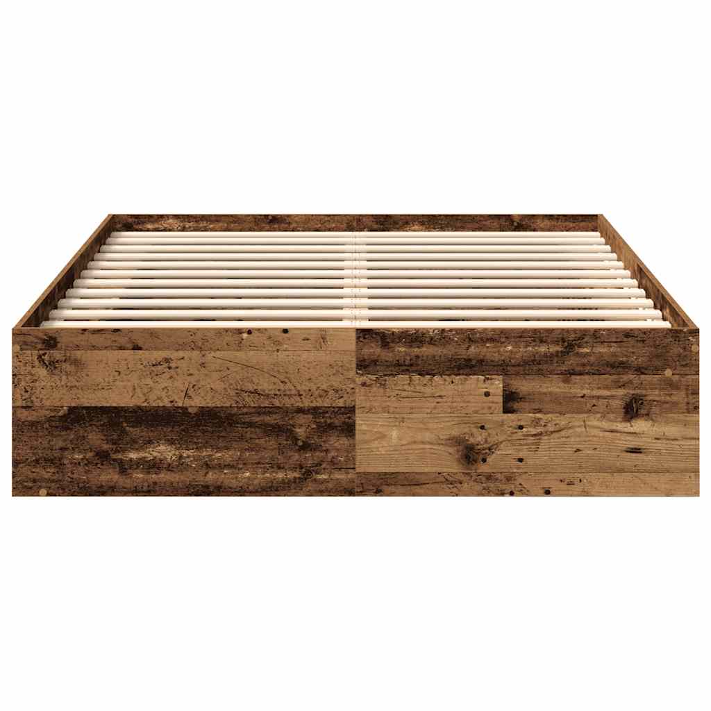 Bed Frame without Mattress Old Wood 120x190cm Small Double Engineered Wood