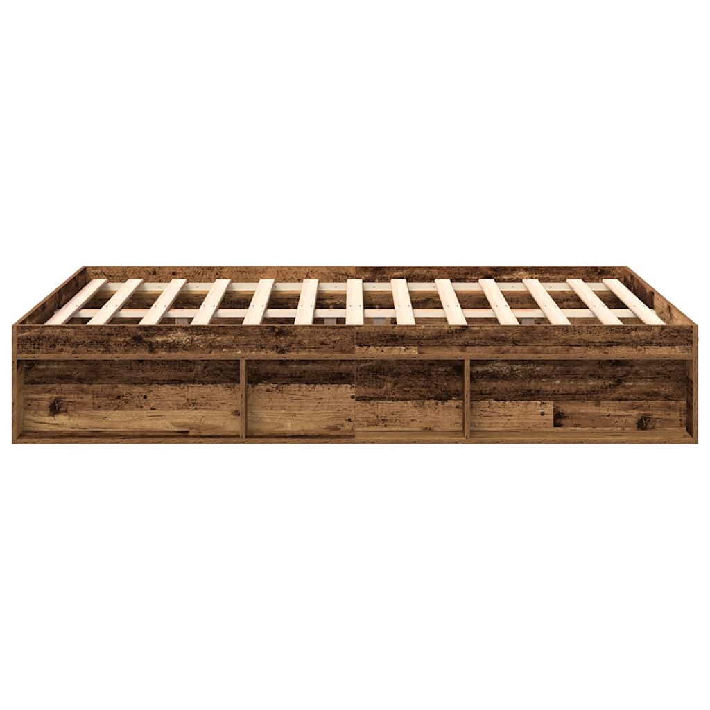 Bed Frame without Mattress Old Wood 120x190cm Small Double Engineered Wood