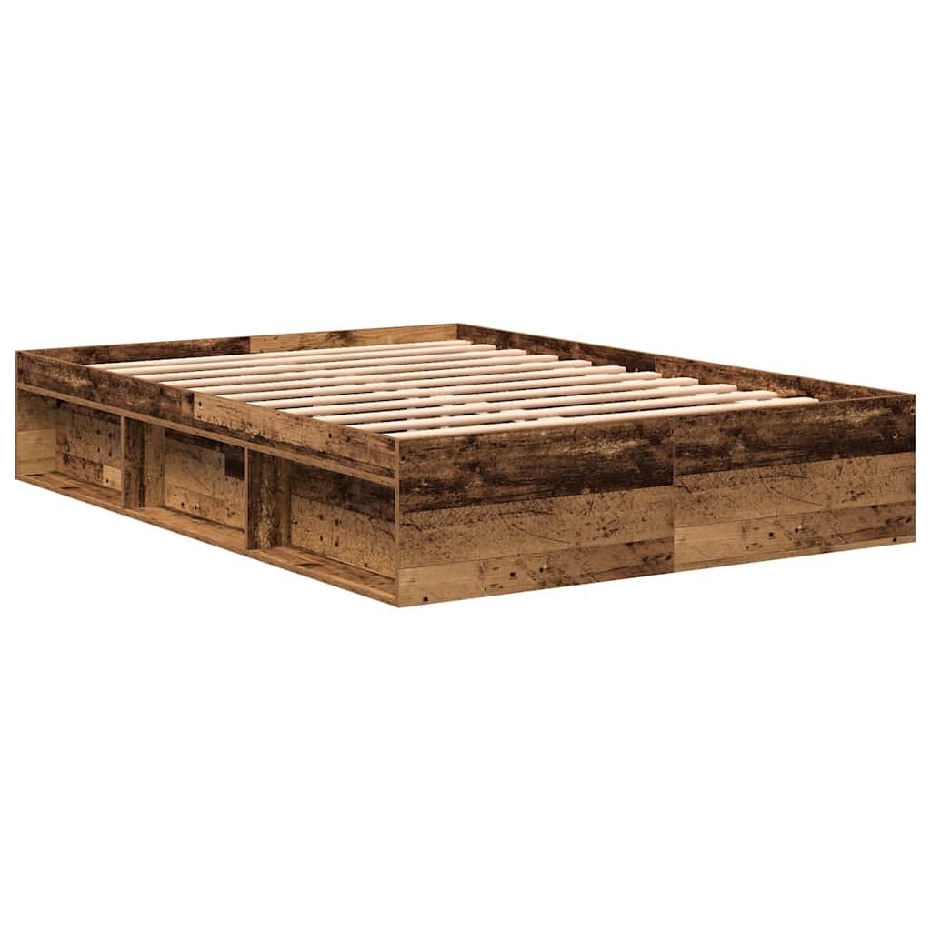Bed Frame without Mattress Old Wood 120x190cm Small Double Engineered Wood