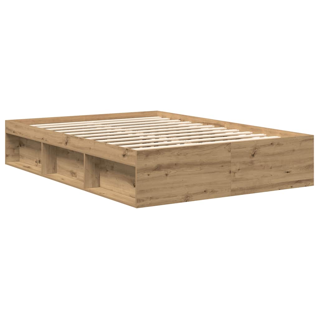 Bed Frame without Mattress Artisan Oak 120x190cm Small Double Engineered Wood