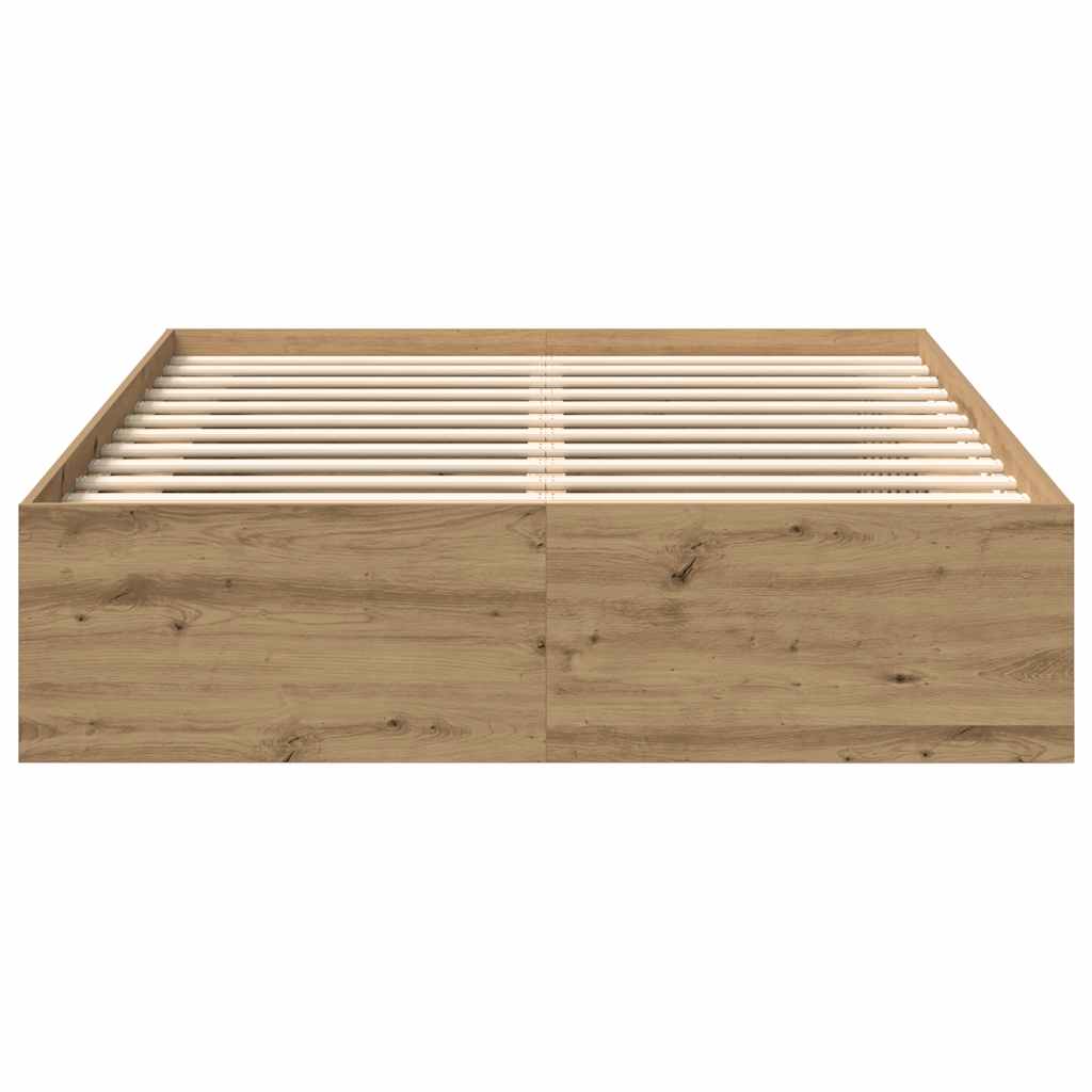 Bed Frame without Mattress Artisan Oak 120x190cm Small Double Engineered Wood