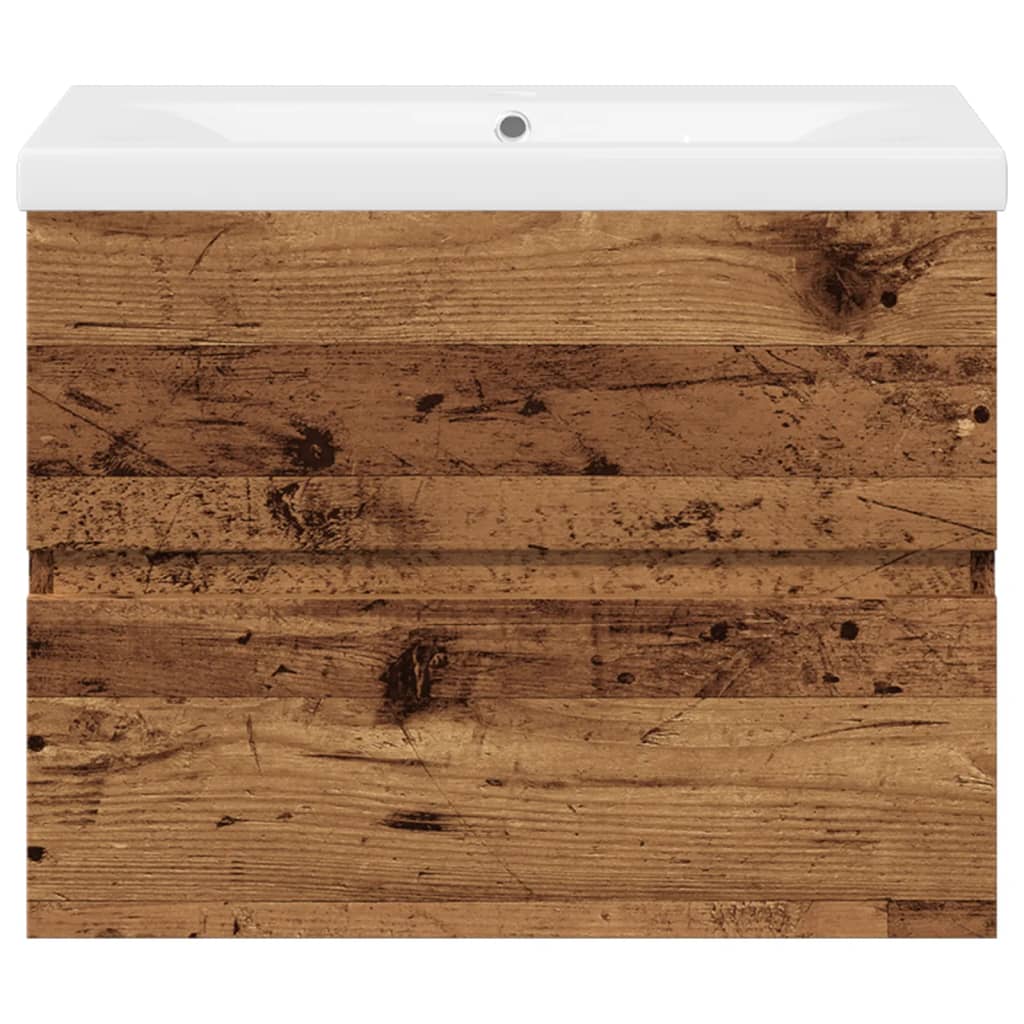 Sink Cabinet with Built-in Basin Old Wood