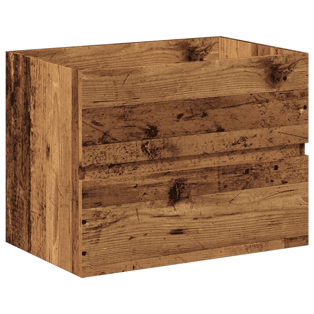 Sink Cabinet with Built-in Basin Old Wood