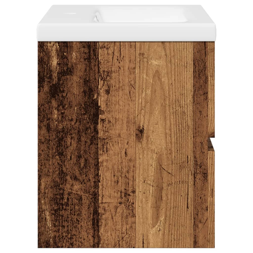 Sink Cabinet with Built-in Basin Old Wood