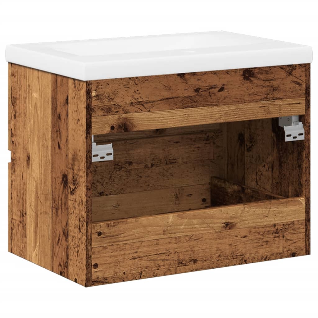 Sink Cabinet with Built-in Basin Old Wood