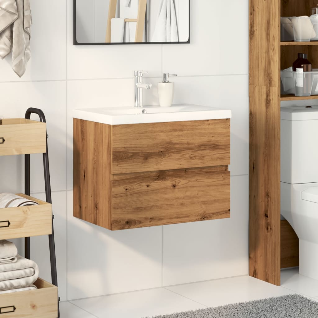 Sink Cabinet with Built-in Basin Artisan Oak
