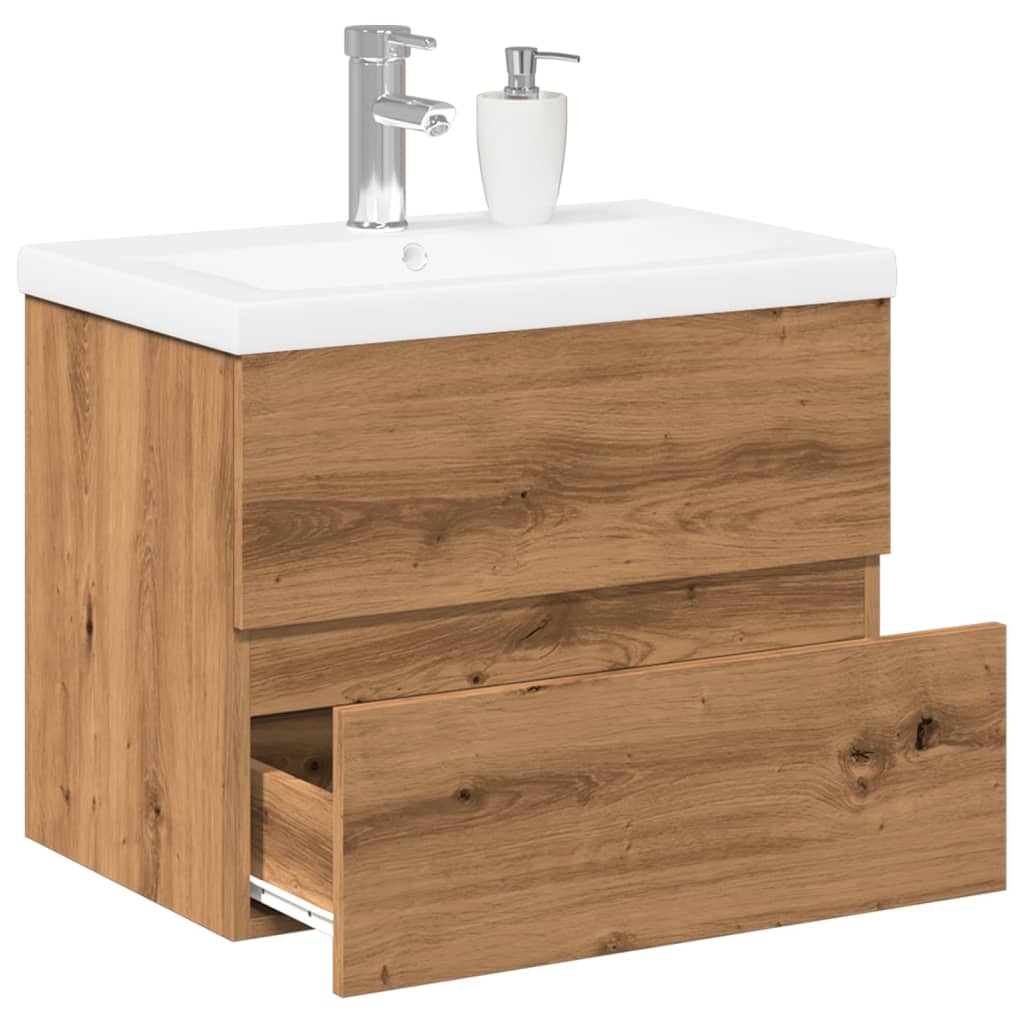 Sink Cabinet with Built-in Basin Artisan Oak