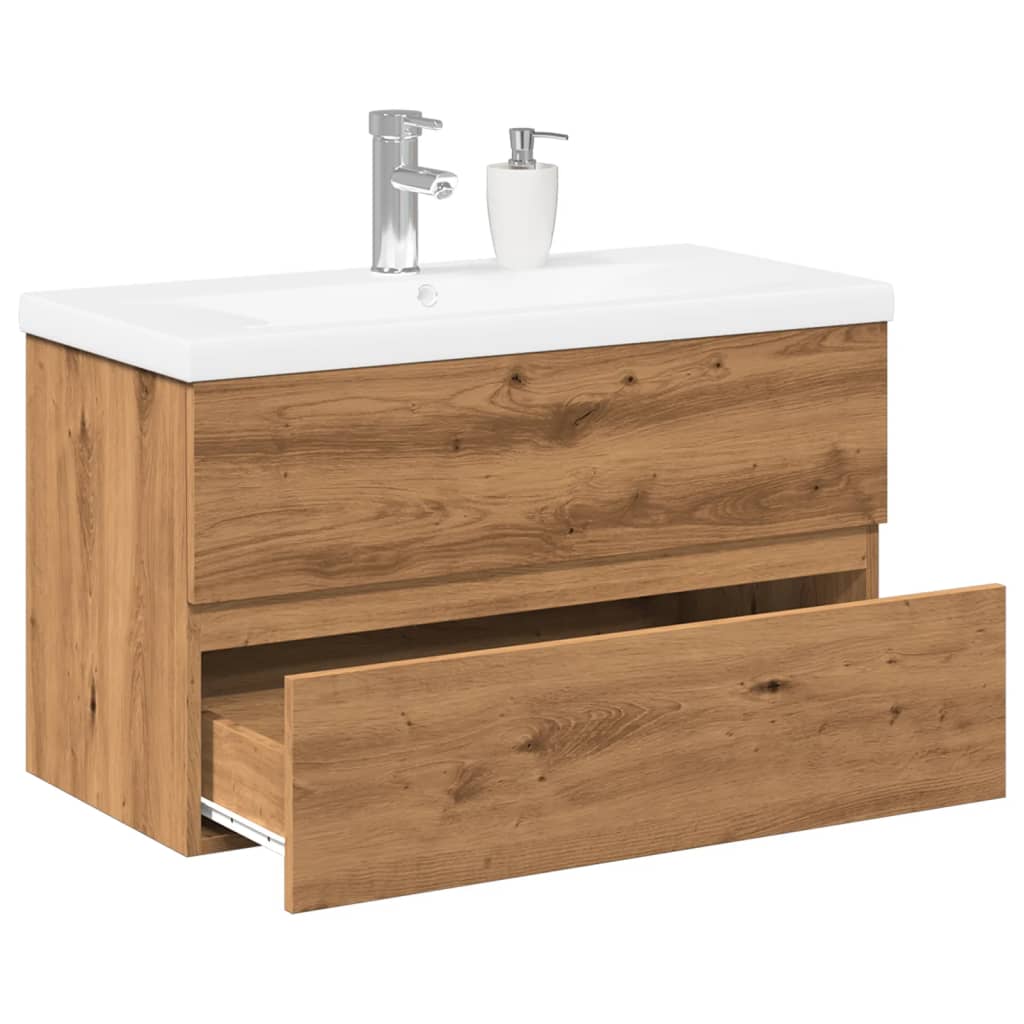 Sink Cabinet with Built-in Basin Artisan Oak