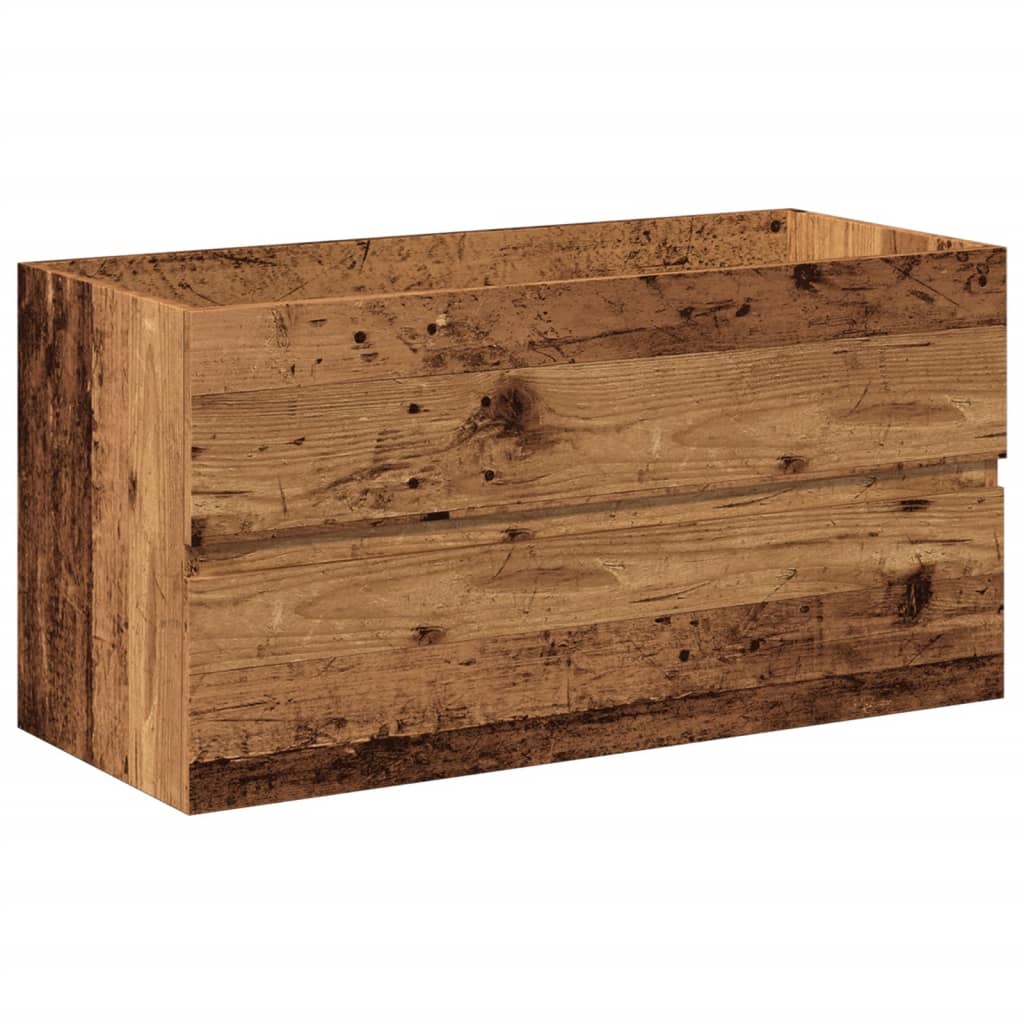 Sink Cabinet with Built-in Basin Old Wood
