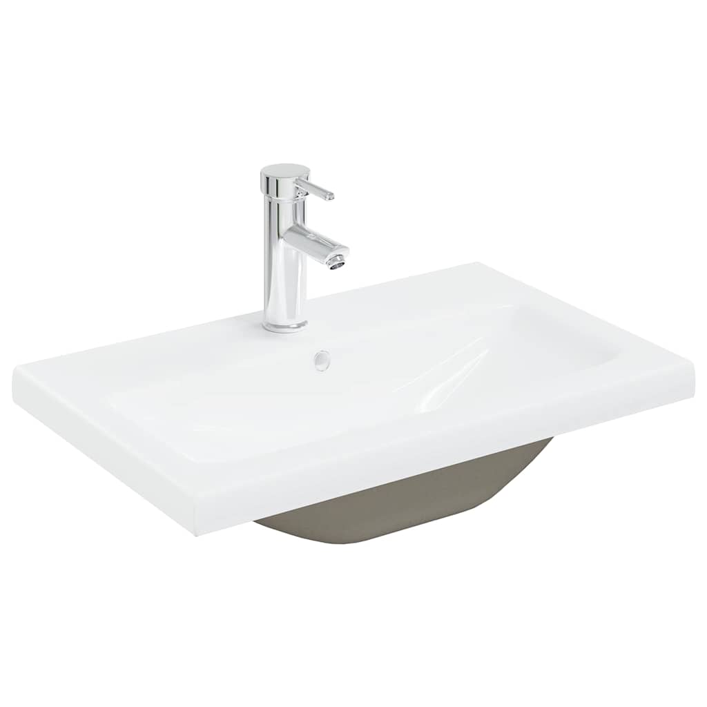 Sink Cabinet with Built-in Basin and Faucet Old Wood